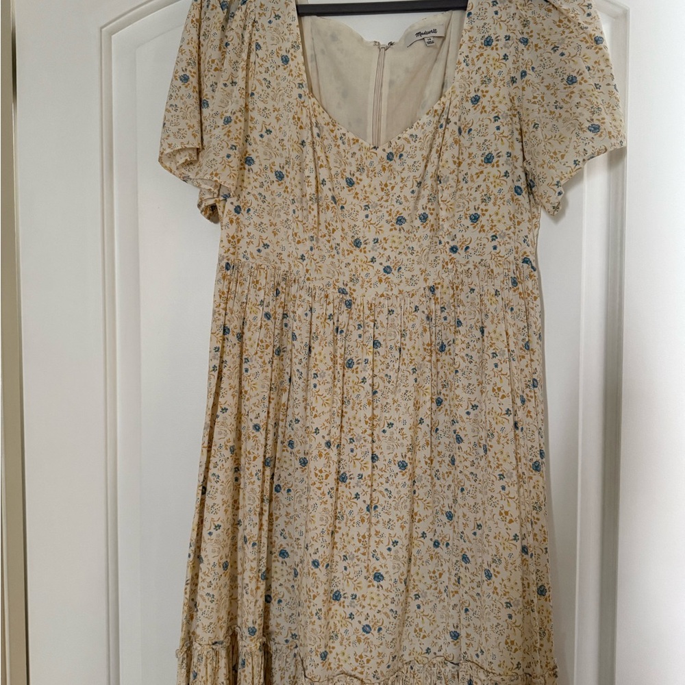 Madewell Cream Floral Midi Dress - Picture 2 of 5